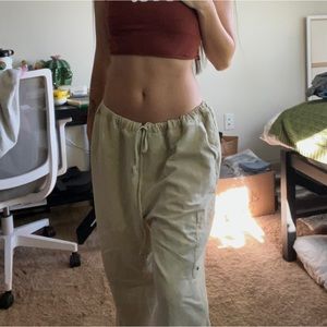cream parachute pants